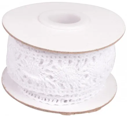 Infinity Hearts Blonde/Blondebånd Hvit 25mm 2,5m