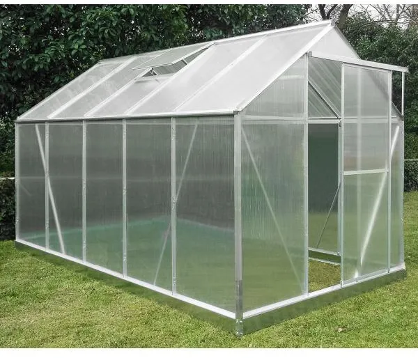 Drivhus i sølv polykarbonat 191x313x191cm