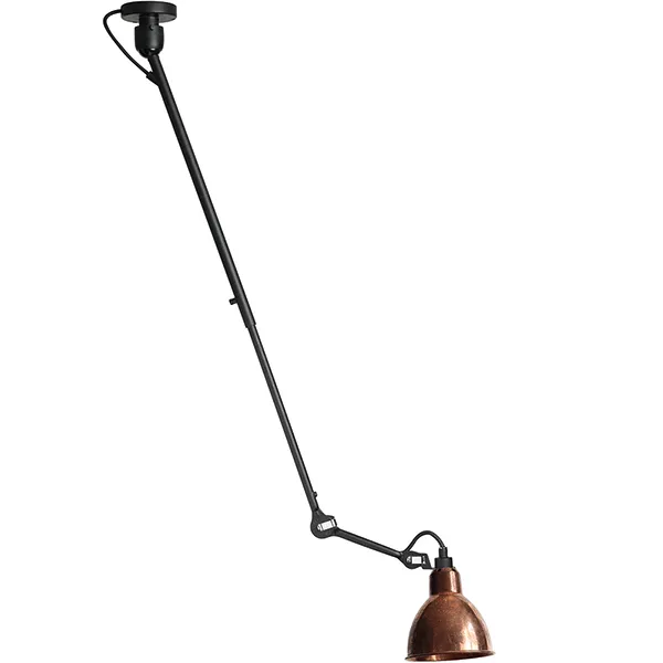 Lampe Gras N302 Vegglampe Matt svart/kobber/hvit