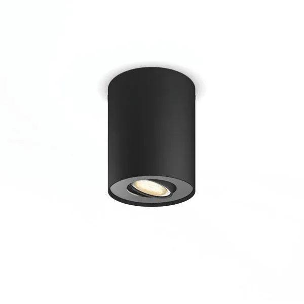 Philips Hue Pillar Single Spot Svart med rosett