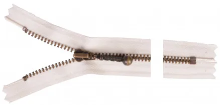 YKK Glidelås Antikk Messing 12cm 4mm Naturfarge