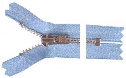 YKK Glidelås Aluminium 22cm 4mm Lyseblå