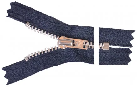 YKK Glidelås Aluminium 12cm 4mm Marineblå