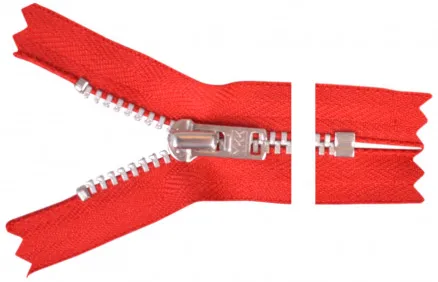 YKK Glidelås Aluminium 12cm 4mm Rød